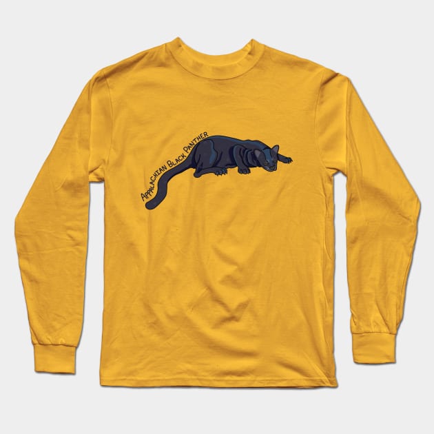 Alien Big Cats: Appalachian Black Panther Long Sleeve T-Shirt by Ballyraven